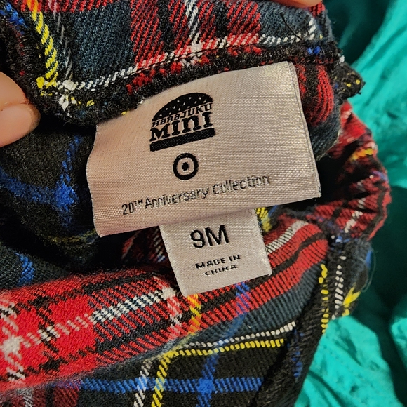 Plaid Baby Romper with Ruffle Details - Picture 2 of 2